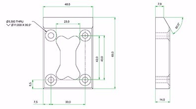 drawing of a boneshaped wire cut die