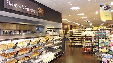 In-Store Supermarket Bakery Showing Fresh Bake-off Products