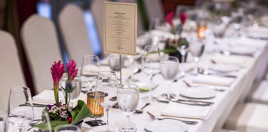 Display of Beautifully Laid Hotel Dining Table at Wedding Reception