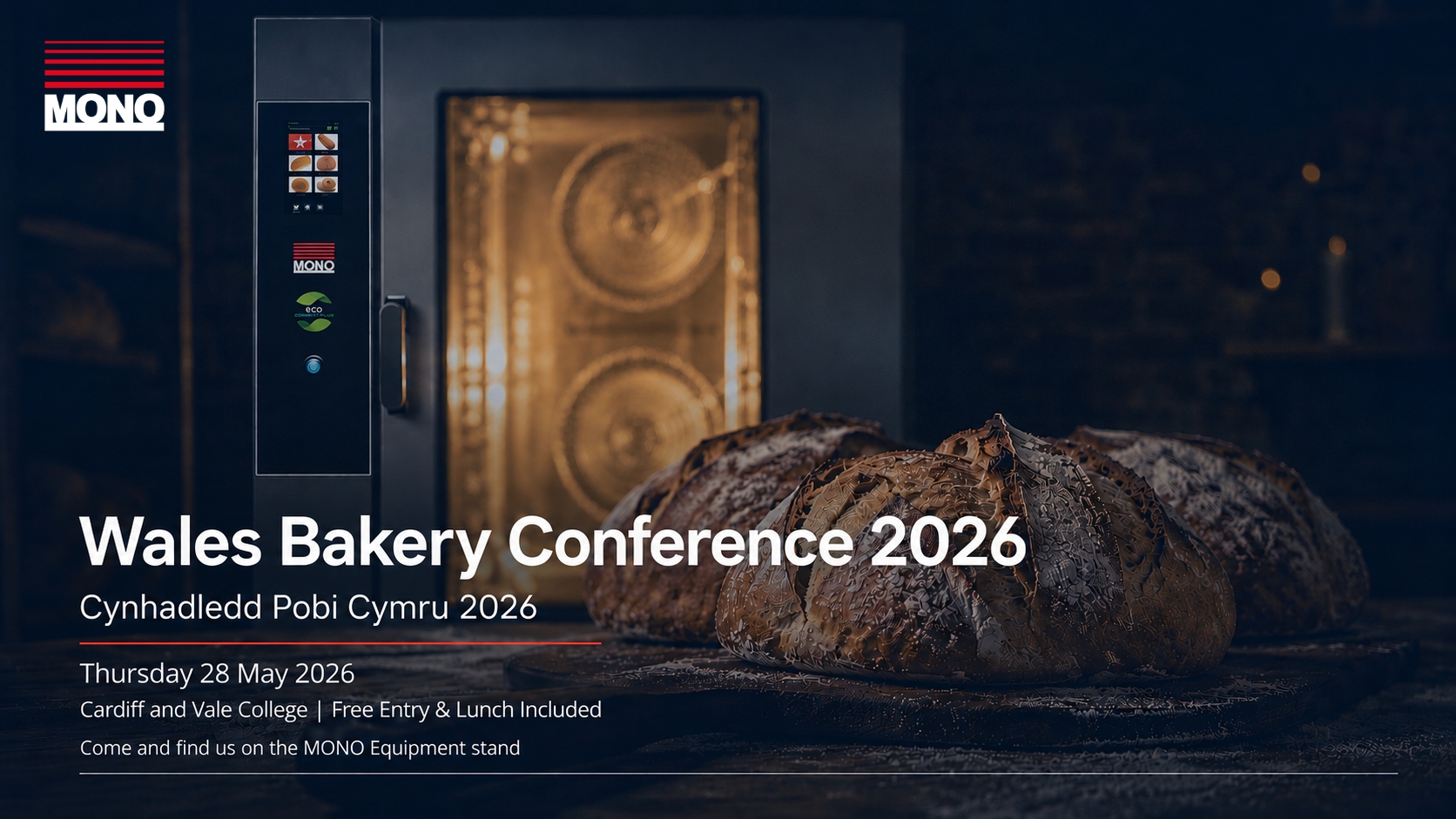 MONO Equipment exhibiting at Wales Bakery Conference 2026 Cardiff and Vale College